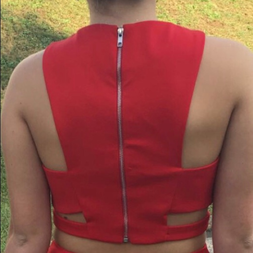 2 piece red homecoming dress, worn twice
